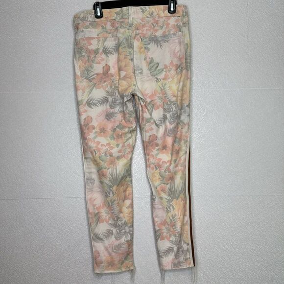 Mother The Looker Ankle Fray So Far Gone Floral Stripe Jeans 30 - Picture 5 of 8